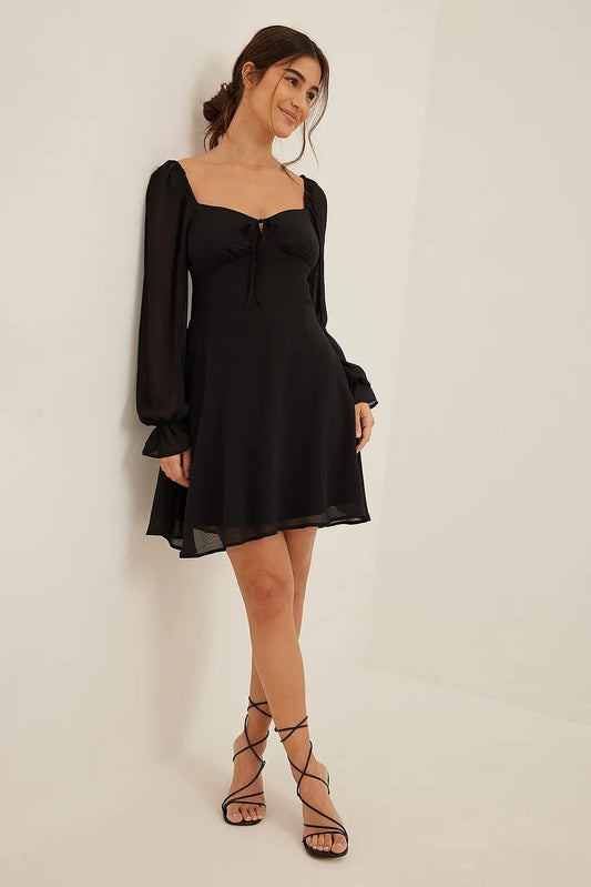 Tie Detail Long Sleeve Dress