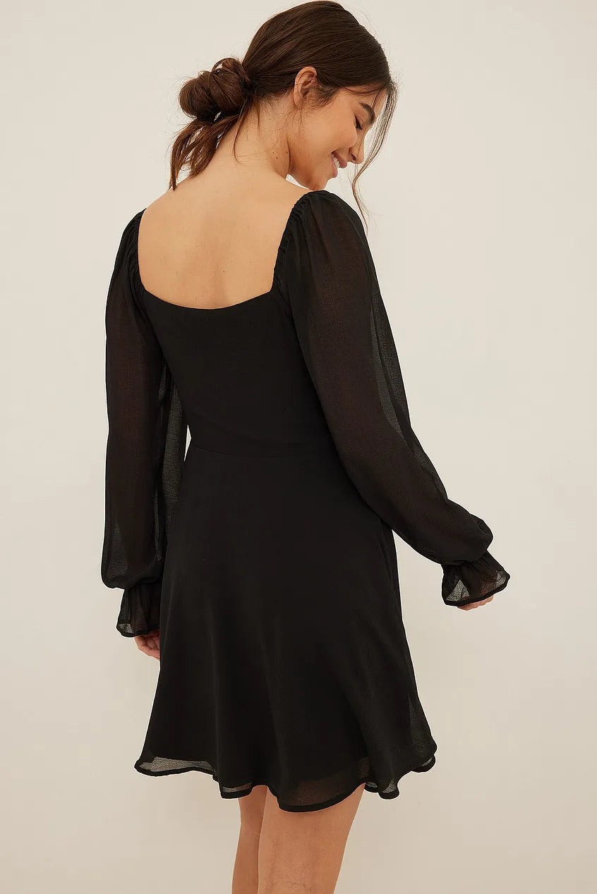 Tie Detail Long Sleeve Dress