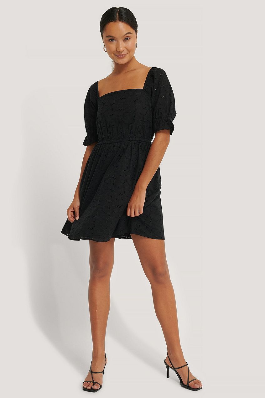 Tie Back Flower Anglaise Dress