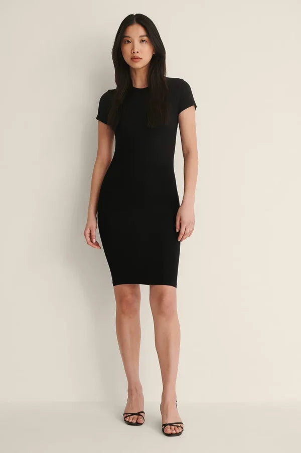 Tight T-shirt Dress Black