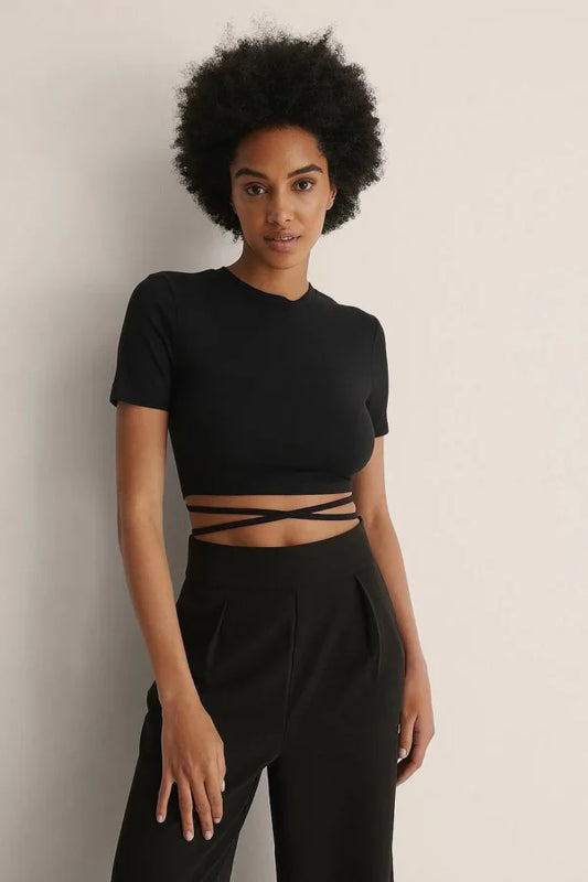 Twist Strap Top Black