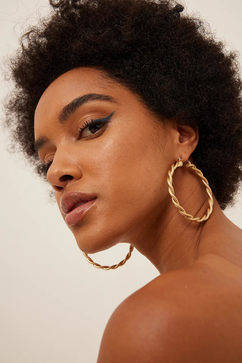 Twisted Big Hoops Gold