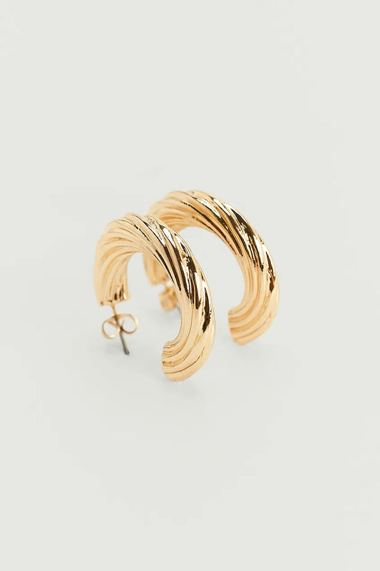 Twisted Hoop Earrings Gold