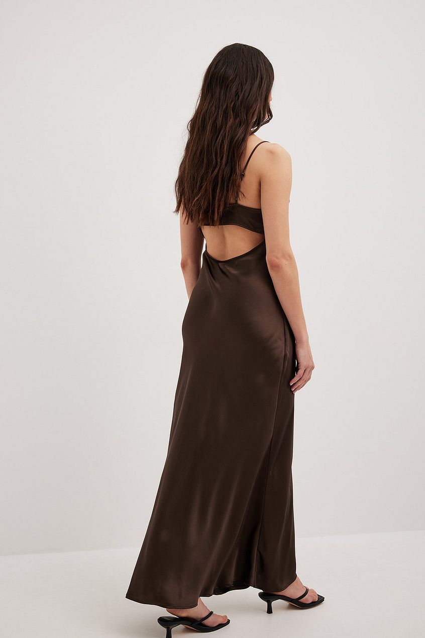 Waterfall Strap Back Maxi Dress