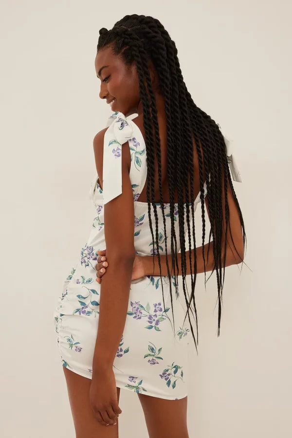 Wire Detail Tie Shoulder Straps Dress