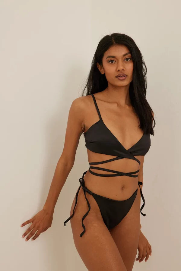 Wrap Around Satin Tie Top