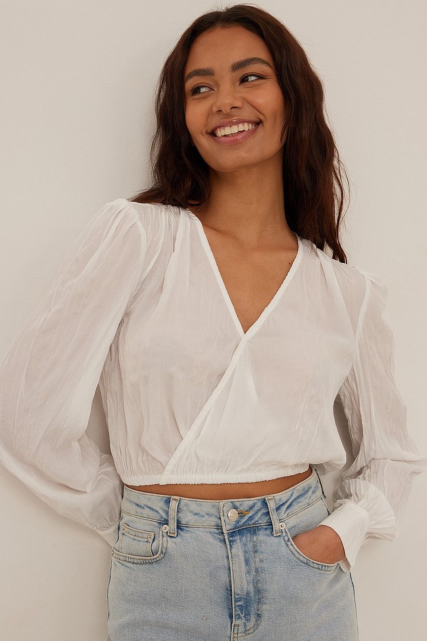 Wrap Front Structured Blouse