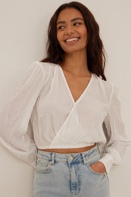Wrap Front Structured Blouse