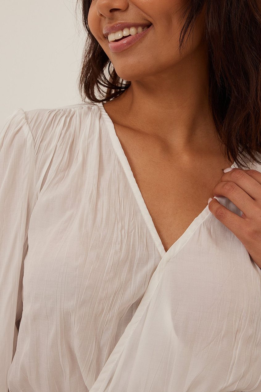 Wrap Front Structured Blouse