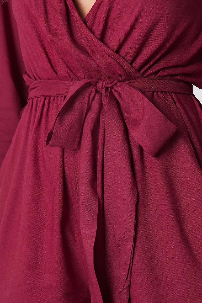 Wrap Playsuit Maroon