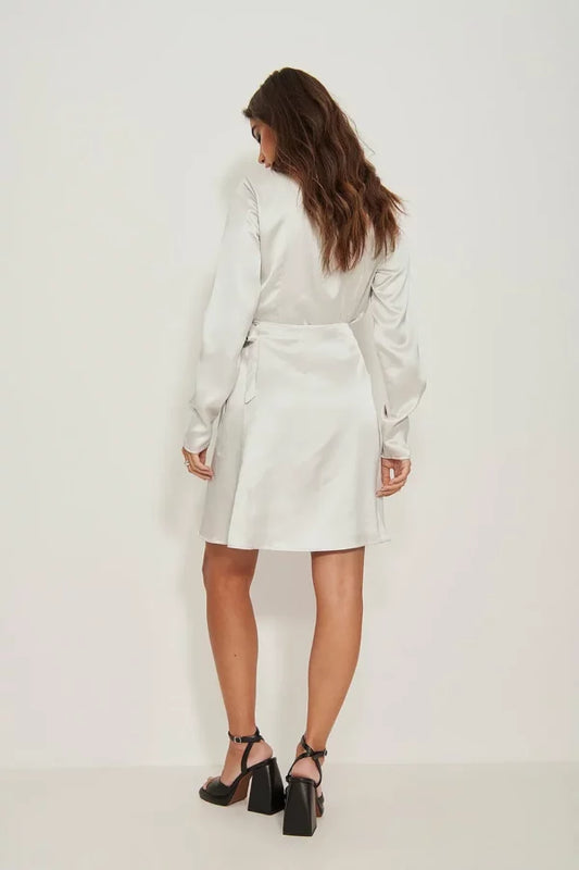 Wrap Satin Mini Skirt