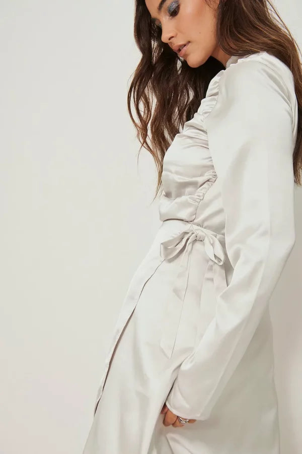 Wrap Satin Mini Skirt