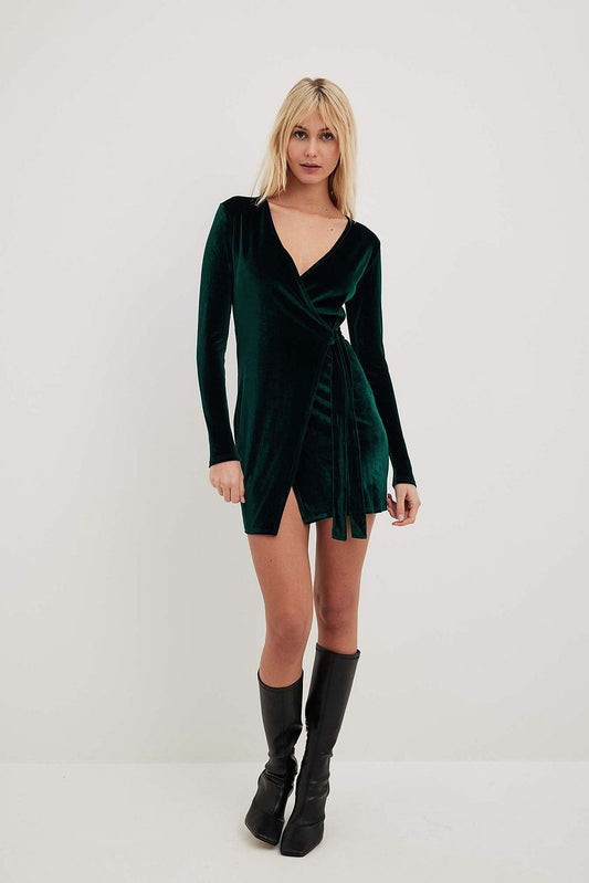 Wrap Velvet mini dress