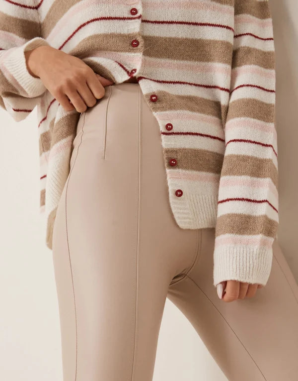 New Look PU leggings in off white