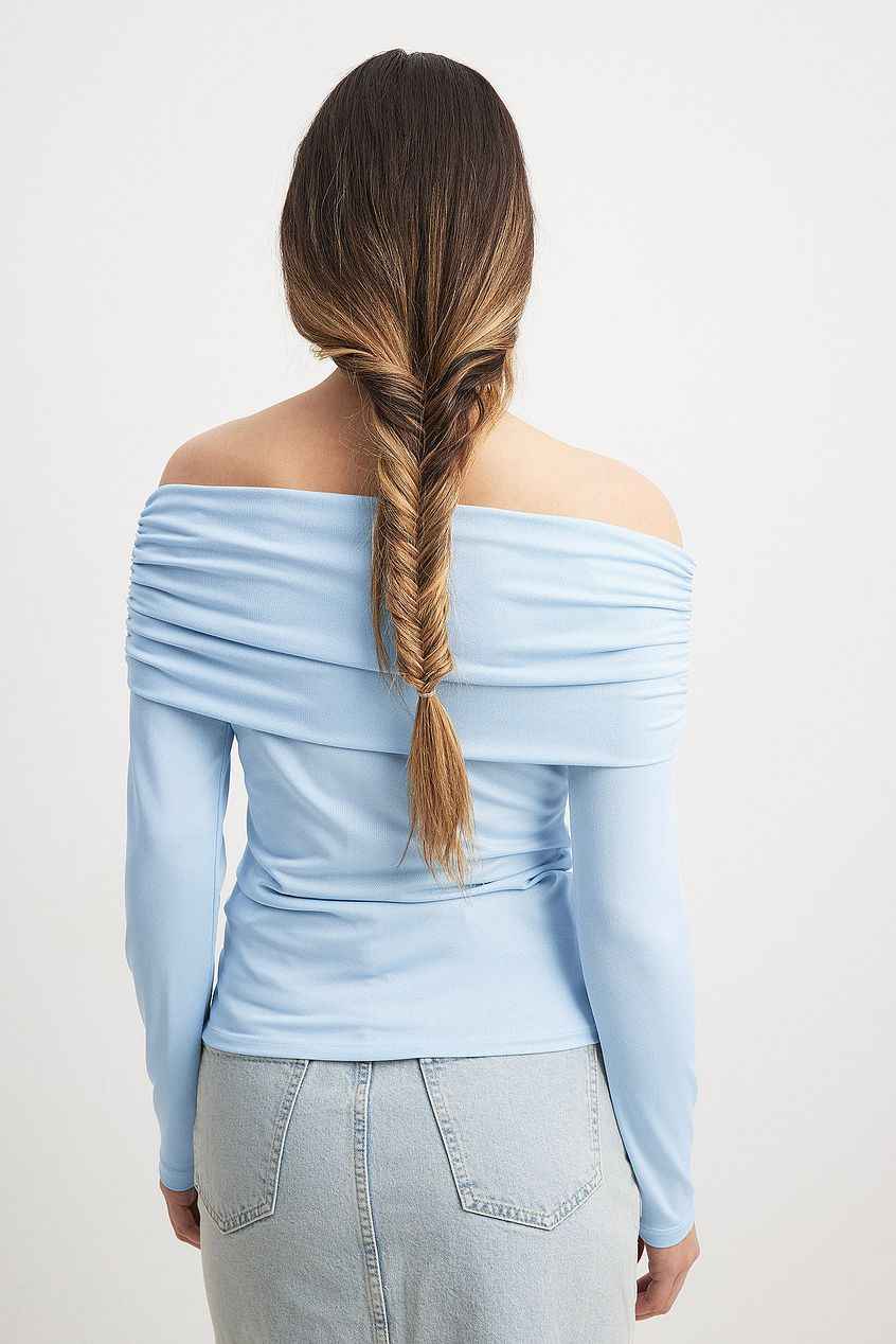 Na-kd Off Shoulder Jersey Top