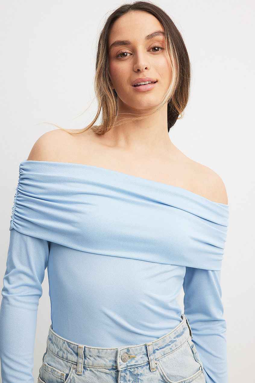 Na-kd Off Shoulder Jersey Top