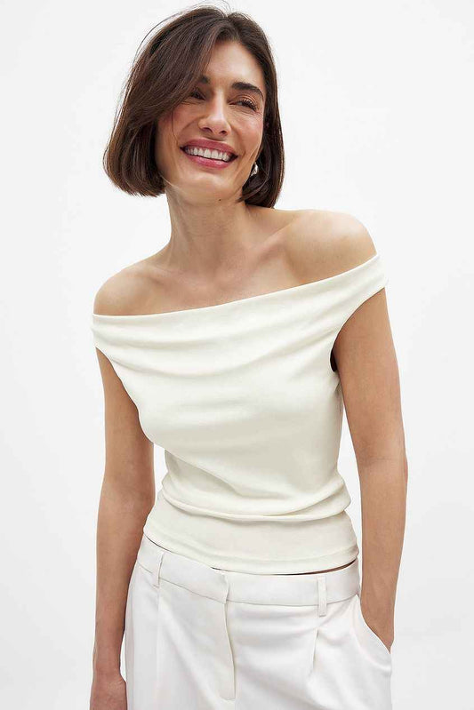 Na-kd Off Shoulder Waterfall Top