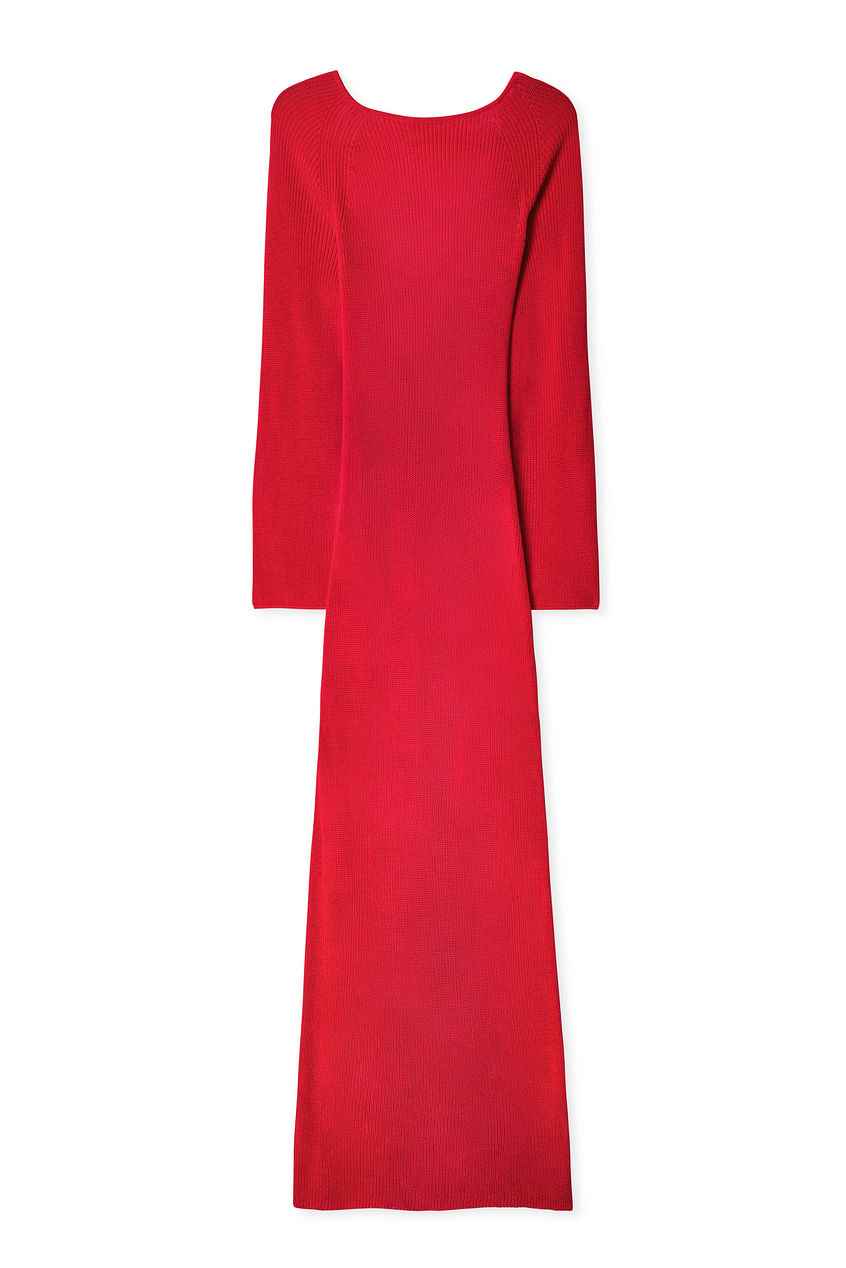 Na-kd Open Back Lace Detail Knitted Maxi Dress
