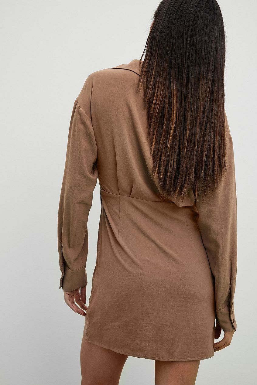 Overlap Skirt Part Mini Dress