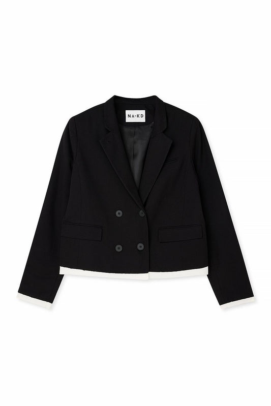 Oversized Contrast Detail Blazer
