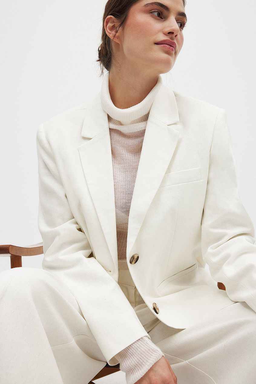 Na-kd Regular Linen-Blend Blazer
