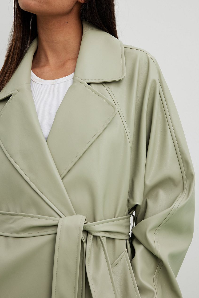 Oversized PU Trench Coat