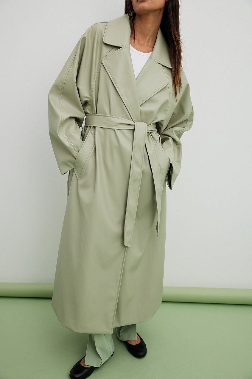 Oversized PU Trench Coat