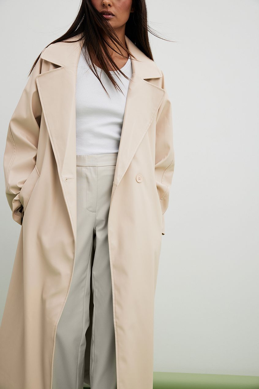 Oversized PU Trench Coat