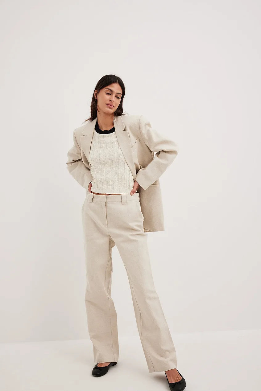 Oversized Tailored Linen Blazer