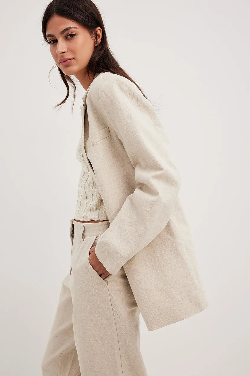 Oversized Tailored Linen Blazer