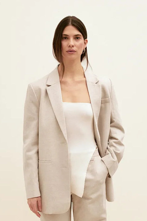 Oversized Tailored Linen Blazer