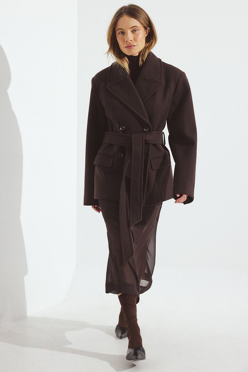 Na-kd Oversized Wool Blend Short Coat