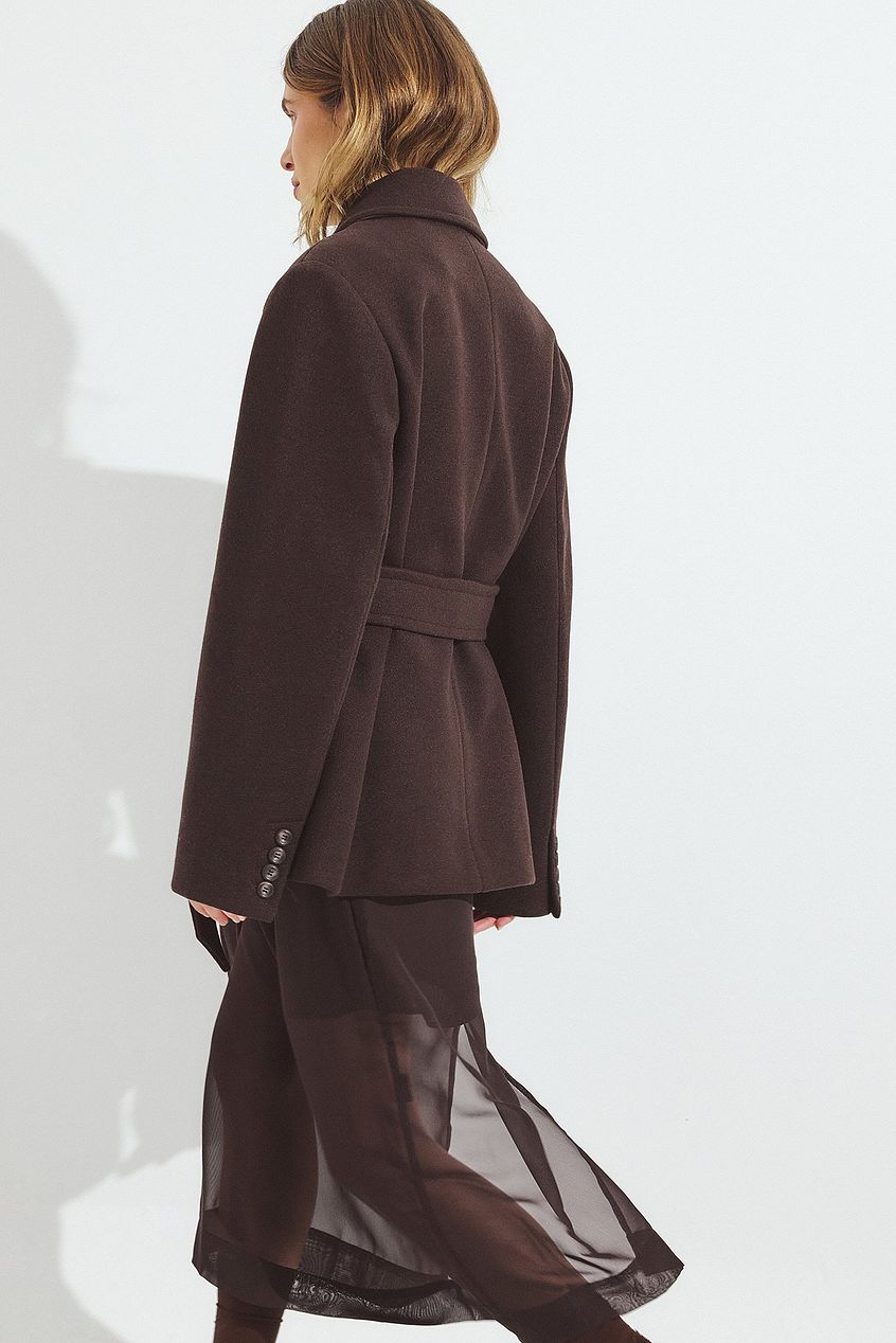 Na-kd Oversized Wool Blend Short Coat