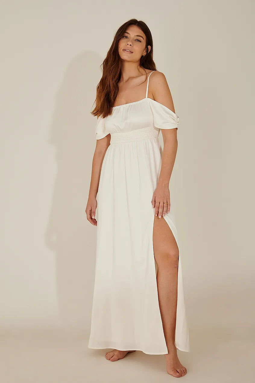Off Shoulder Recycled Maxi Dress