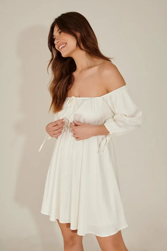 Off Shoulder Mini Dress White
