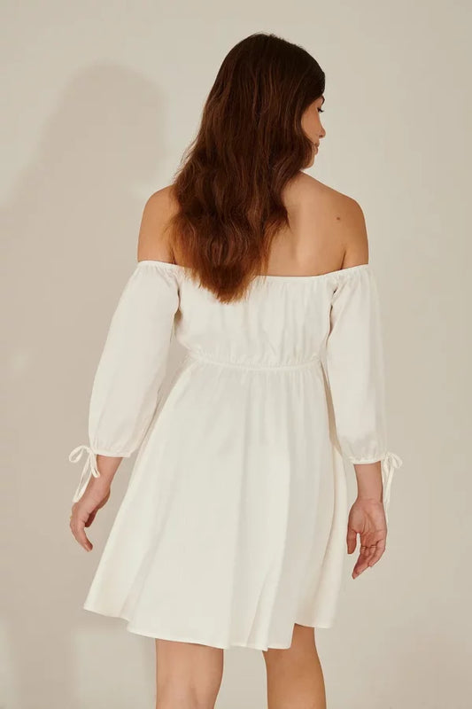 Off Shoulder Mini Dress White
