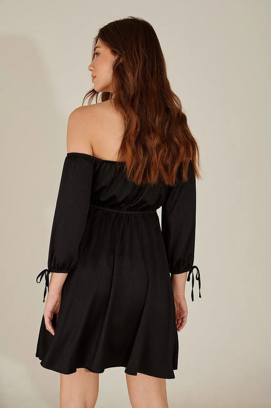Off Shoulder Recycled Mini Dress