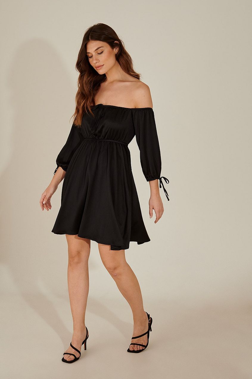 Off Shoulder Recycled Mini Dress