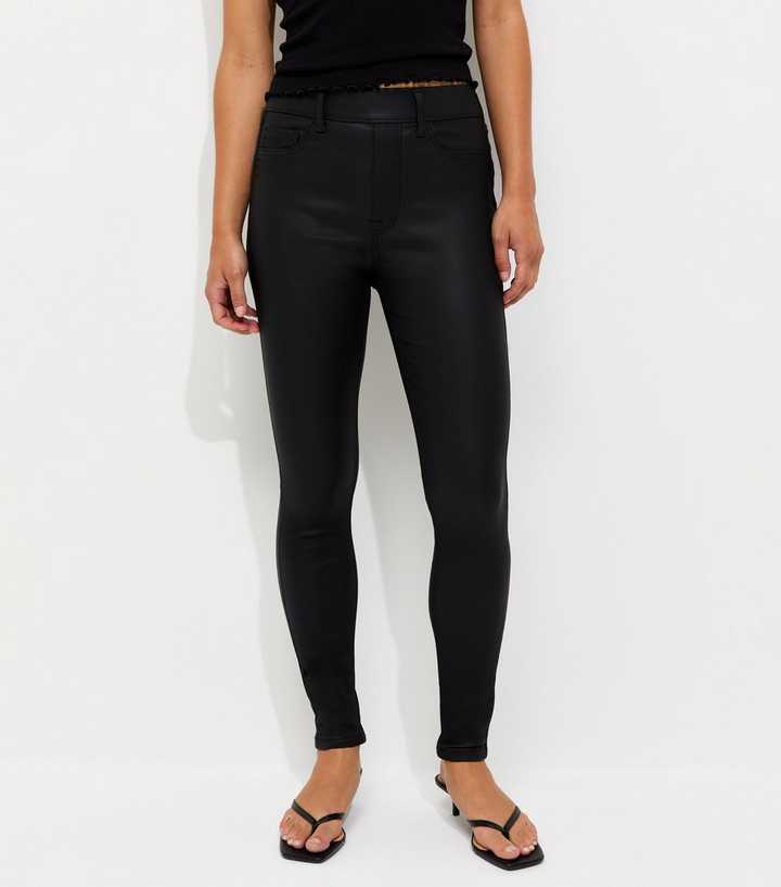 New Look Petite Black Coated Jeggings