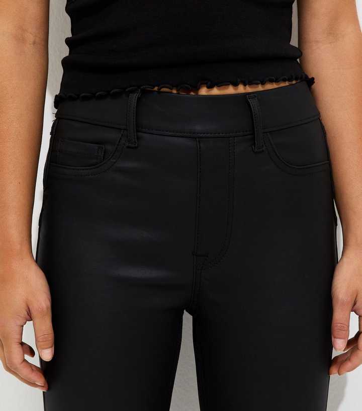 New Look Petite Black Coated Jeggings