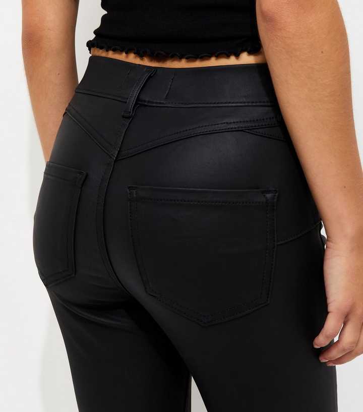 New Look Petite Black Coated Jeggings
