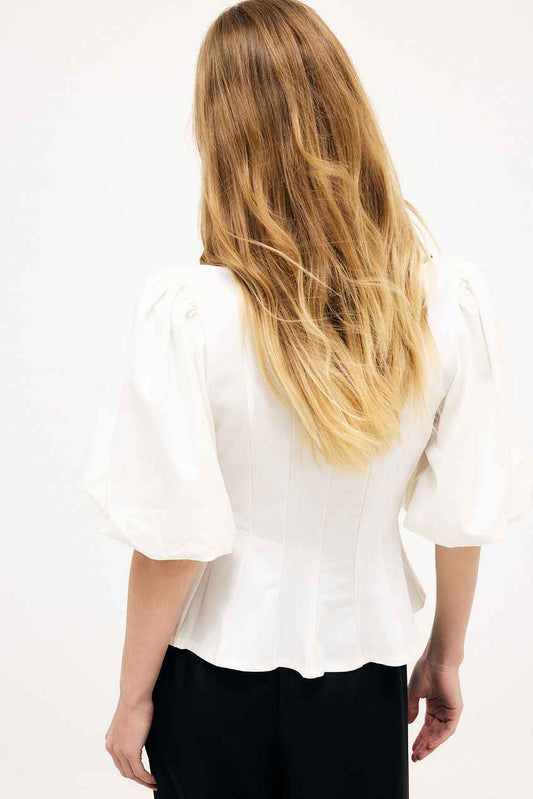 Na-kd Pleated Puff Sleeve Top