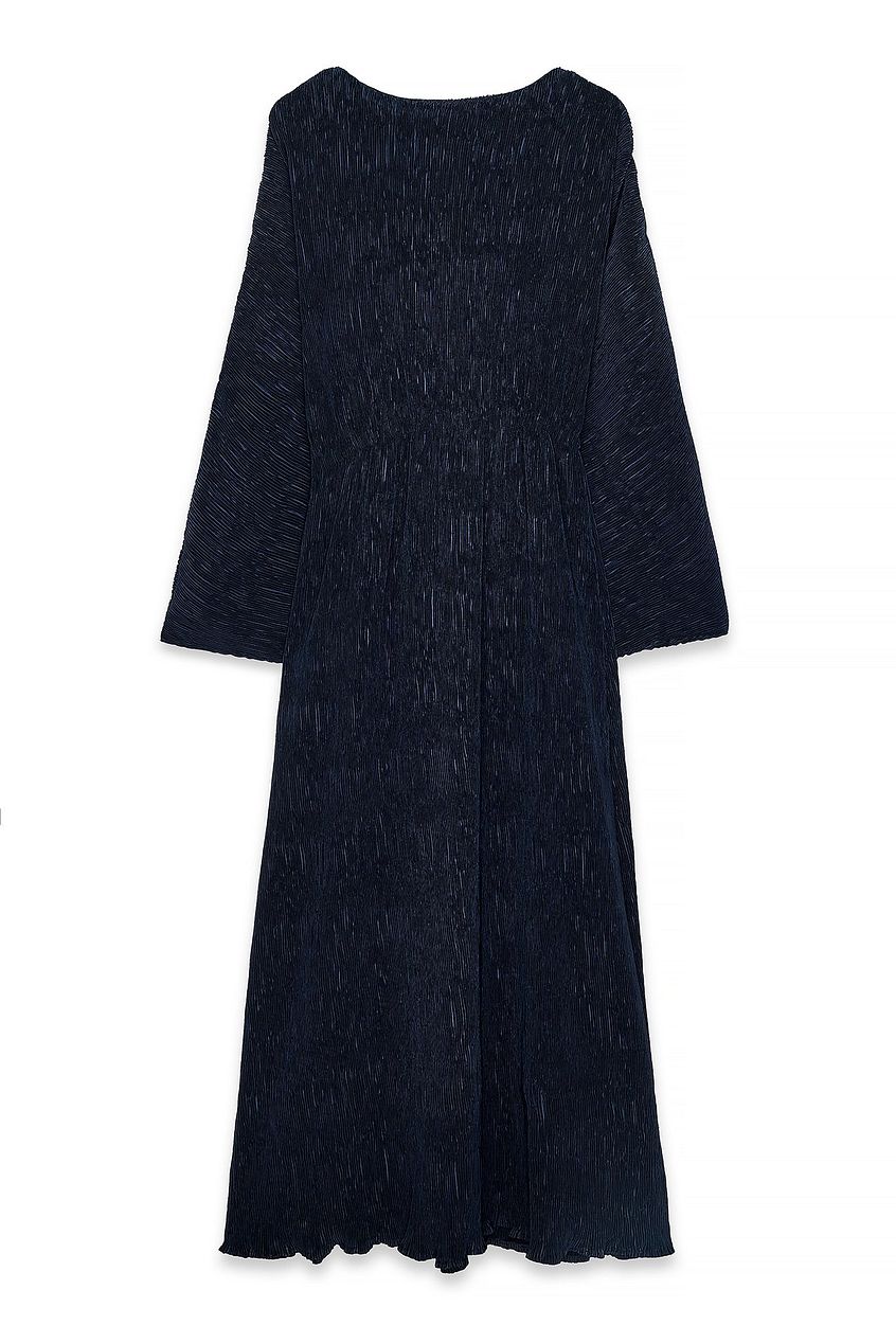 Na-kd Plisse Boat Neck Maxi Dress