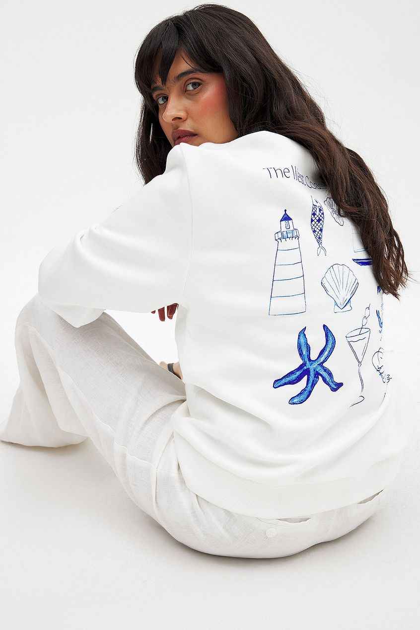Na-kd Printed Oversized Sweatshirt