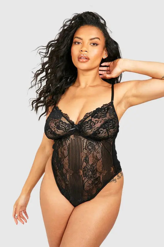 Boohoo Plus Lace Bodysuit