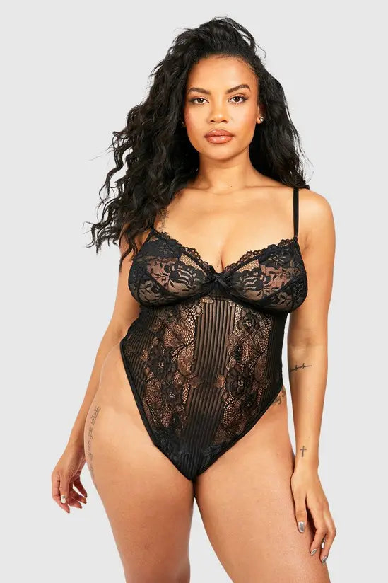 Boohoo Plus Lace Bodysuit