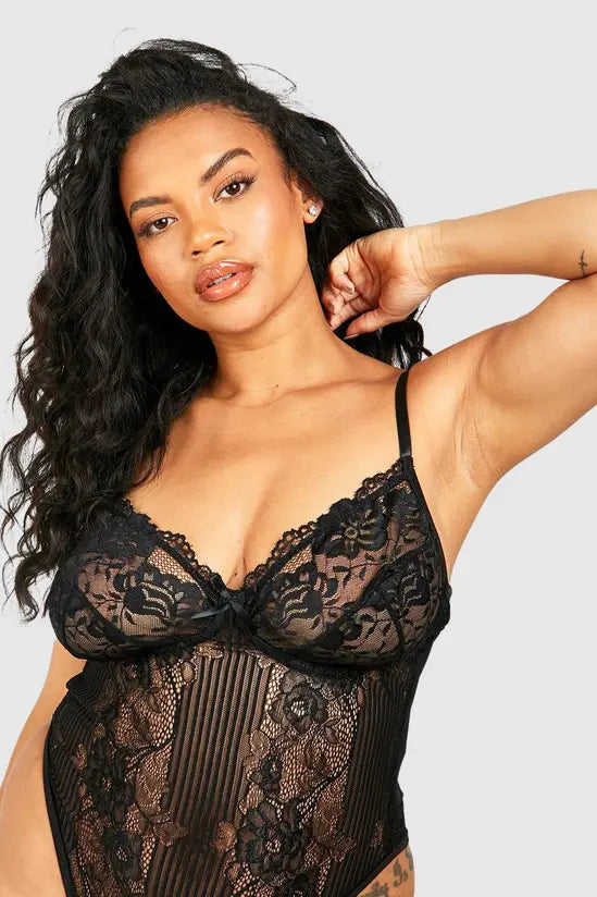 Boohoo Plus Lace Bodysuit