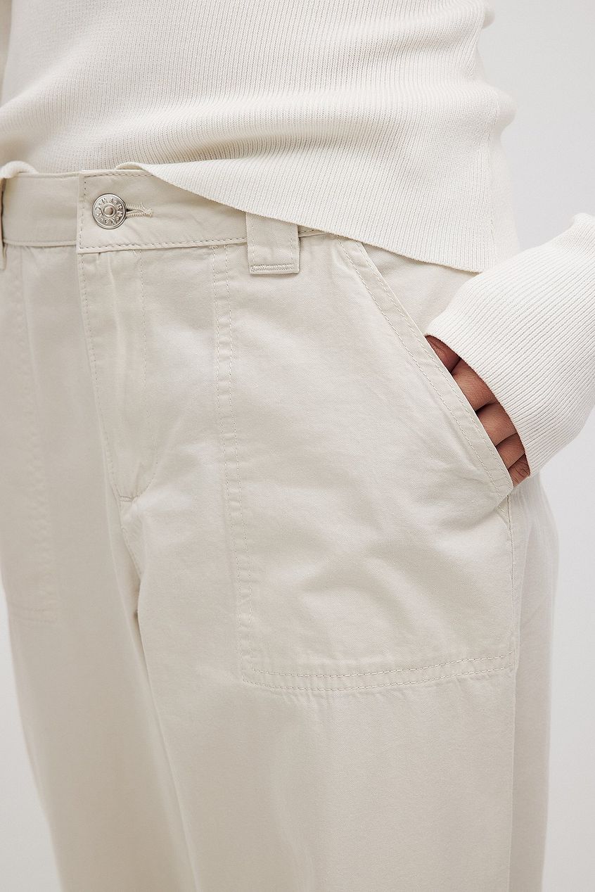 Relaxed Cargo Pocket Cotton Pants