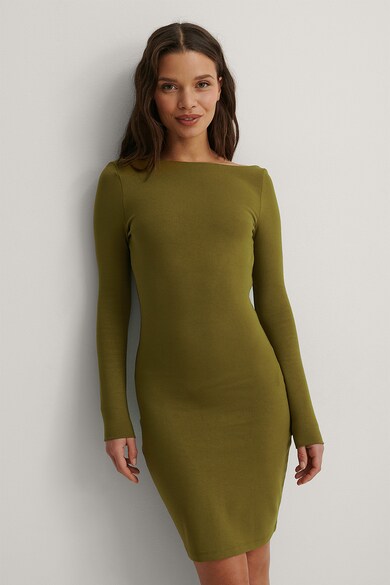 Deep Back Mini Dress Green