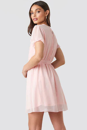 Short Sleeve Chiffon Dress